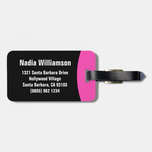 手ストップオフのピンクの女の警告子の名前の荷物タグ ラゲッジタグ (裏面横)