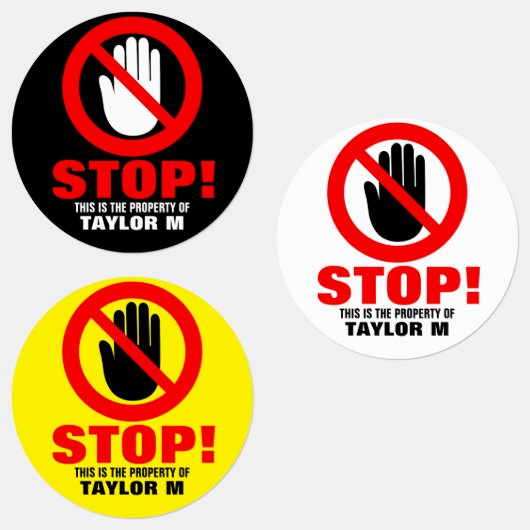 手ストップオフの赤警告黒い名前をカスタムするID ラベル (グループ)