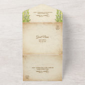 手スペインの絵を描水の色オールド結婚・メキシコ オールインワン招待状 (外側)