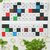 手タオルの休日のテーマのクロスワード・パズル キッチンタオル (折り畳み)