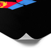 手ハートとエリトリア国旗 ポスター (角)