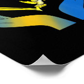 手ハートウクライナ国旗ドブウクライナスタンド ポスター (角)