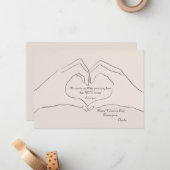 手ハートジェスチャーバレンタインデーカード ノートカード (正面/裏面インサイチュ)