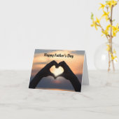 手ハート父の日のグリーティングカード カード (黄色い花)