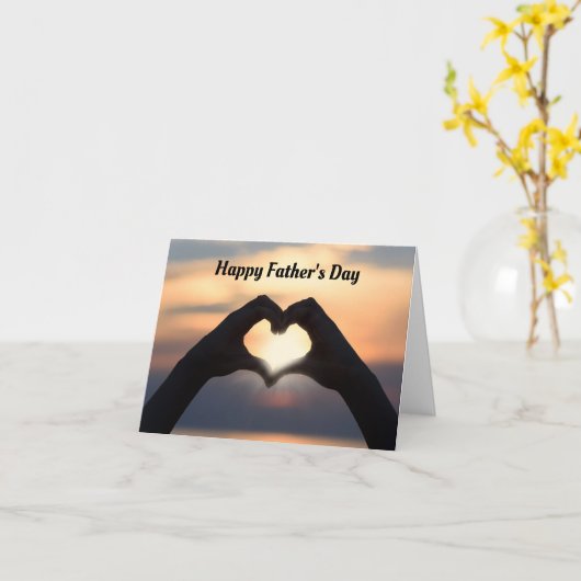 手ハート父の日のグリーティングカード カード (黄色い花)