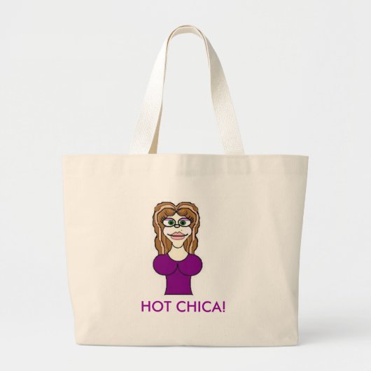 手バッグ熱いCHICA! ラージトートバッグ (正面)