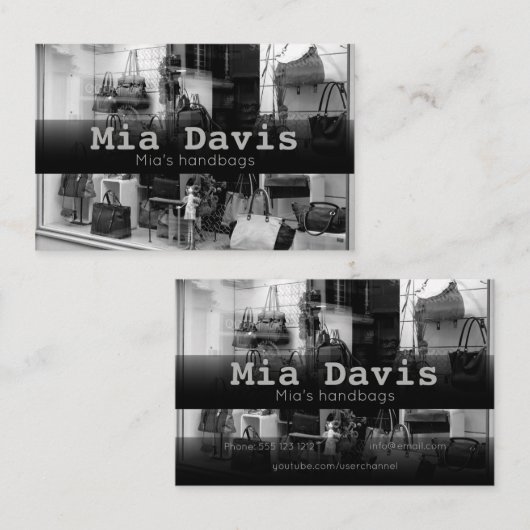 手バッグ財布名刺 名刺 (正面/裏面)