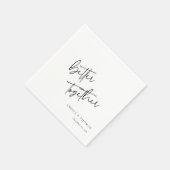 手パーソナライズされたで一緒に手紙を書いた結婚方が スタンダードカクテルナプキン (角)