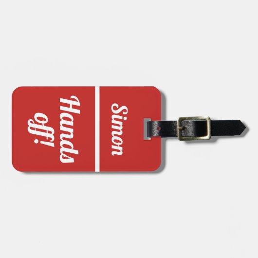 手パーソナライズされたを離す|荷物おもしろいタグ ラゲッジタグ (正面横)