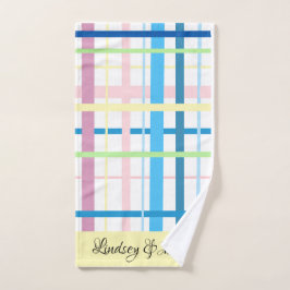 手パーソナライズされたストライプのタオル ハンドタオル