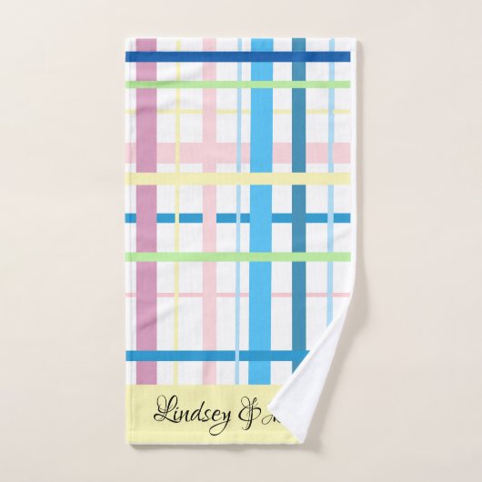 手パーソナライズされたストライプのタオル ハンドタオル (ハンドタオル)