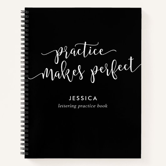 手パーソナライズされたレタリング練習書 ノートブック (正面)