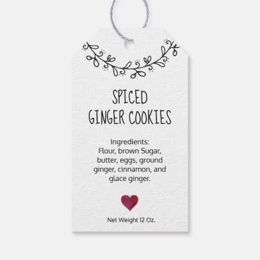 手パーソナライズされたレタート自家製トリートクラフト ギフトタグ (裏面)