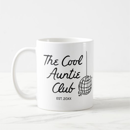 手パーソナライズされた引きアウンティクール姉妹ギフト コーヒーマグカップ (左)