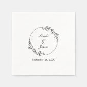 手パーソナライズされた引きフローラテラコッタ結婚ズ スタンダードカクテルナプキン (正面)