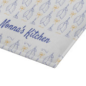 手パーソナライズされた引きブルーイタリアンレモン カッティングボード (角)