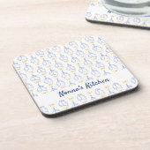 手パーソナライズされた引きブルーイタリアンレモン コースター (左側)