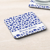 手パーソナライズされた引きブルーイタリアンレモン コースター (左側)