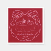 手パーソナライズされた引きモノグラ結婚ムのナプキン スタンダードカクテルナプキン (正面)