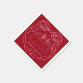 手パーソナライズされた引きモノグラ結婚ムのナプキン スタンダードカクテルナプキン (角)