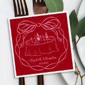 手パーソナライズされた引きモノグラ結婚ムのナプキン スタンダードカクテルナプキン