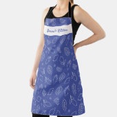 手パーソナライズされた引きレイタリアンモンブルー エプロン (インサイチュ)