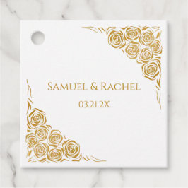 手パーソナライズされた引き金のバラ結婚ズ フェイバータグ