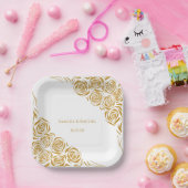 手パーソナライズされた引き金のバラ結婚ズ ペーパープレート (パーティー)