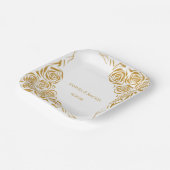 手パーソナライズされた引き金のバラ結婚ズ ペーパープレート (傾斜あり)