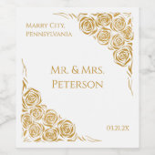 手パーソナライズされた引き金のバラ結婚ズ ワインラベル (シングルラベル)