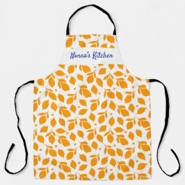 手パーソナライズされた引き黄イタリアンレモン エプロン