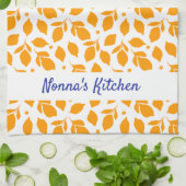 手パーソナライズされた引き黄イタリアンレモン キッチンタオル (折り畳み)