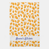 手パーソナライズされた引き黄イタリアンレモン キッチンタオル (縦)