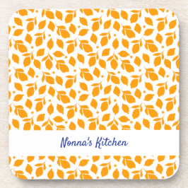 手パーソナライズされた引き黄イタリアンレモン コースター