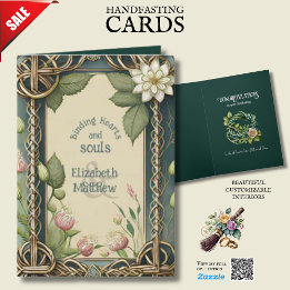 手パーソナライズされた打ちアイルランドケルト結び目模様 カード