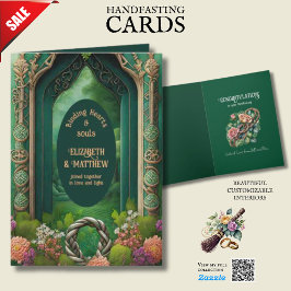 手パーソナライズされた打ちアイルランドケルト結び目模様 カード