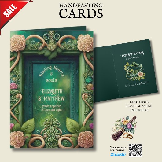 手パーソナライズされた打ちアイルランドケルト結び目模様 カード