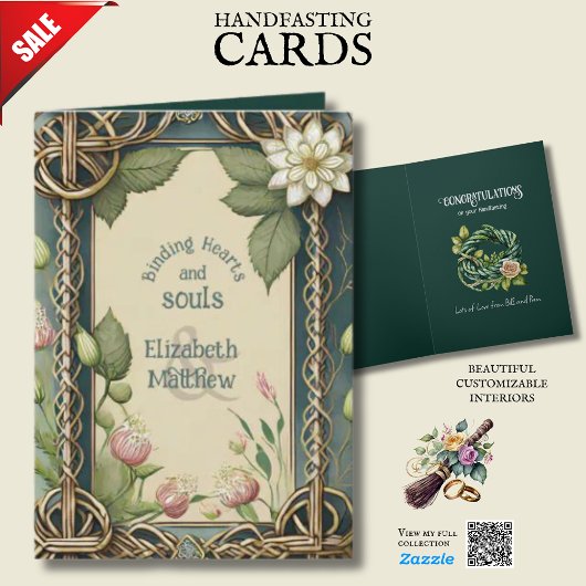 手パーソナライズされた打ちアイルランドケルト結び目模様 カード