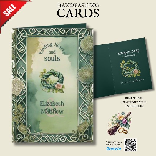 手パーソナライズされた打ちアイルランドケルト結び目模様 カード