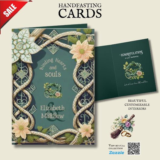 手パーソナライズされた打ちアイルランドケルト結び目模様 カード