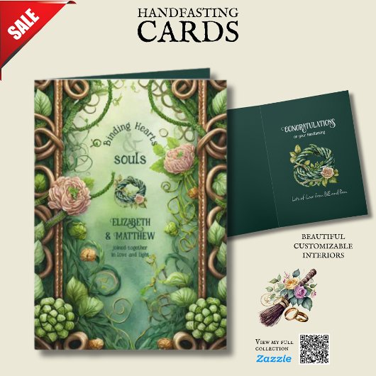 手パーソナライズされた打ちアイルランドケルト結び目模様 カード