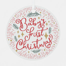 手パーソナライズされた描きスケッチベビーの最初のメタル メタルオーナメント