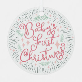 手パーソナライズされた描きスケッチベビーの最初のメタル メタルオーナメント