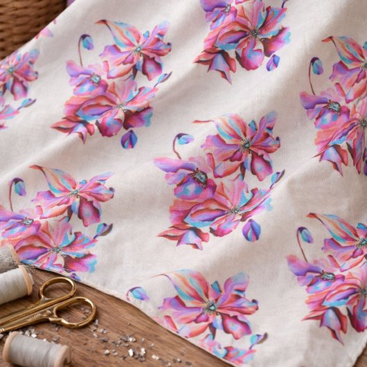 手ヒマラヤ色彩の鮮やかヤのケシの青いピンク色 ファブリック