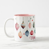 手ビクトリアン吹型ガラスのアンテナ模様 ツートーンマグカップ (左)