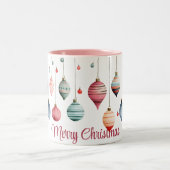 手ビクトリアン吹型ガラスのアンテナ模様 ツートーンマグカップ (中央)