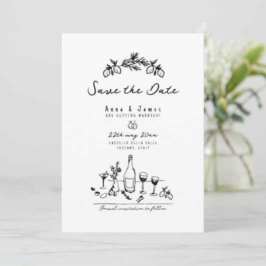 手ファンキーお洒落引きイタリアン結婚の 招待状 (スタンド正面)