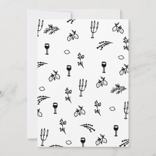 手ファンキーお洒落引きイタリアン結婚の 招待状 (裏面)