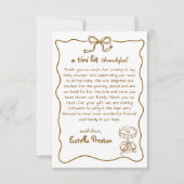 手ファンキーお洒落引きマルティーニ赤ちゃんシャワー サンキューカード (正面)