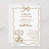 手ファンキーお洒落引きマルティーニ赤ちゃんシャワー 招待状 (正面)
